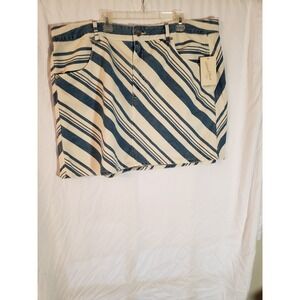 Women's Universal Threads Blue And White Striped Jean Skirt Size 17 (H432)